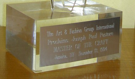 The Arts & Fashion Group International Award Master of the Craft - presented to Pilo Arts Day Spa & Salon November 13th, 1994