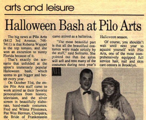 Pilo Arts Day Spa & Salon featured in The Bay Ridge Courier Newspaper Article - Halloween Bash at Pilo Arts