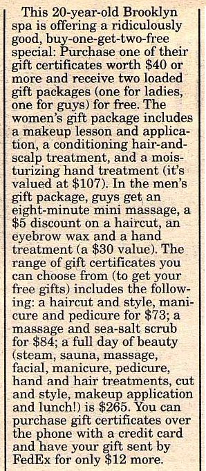 Pilo Arts Day Spa & Salon featured in The New York Post Newspaper Article - The Savvy Shopper