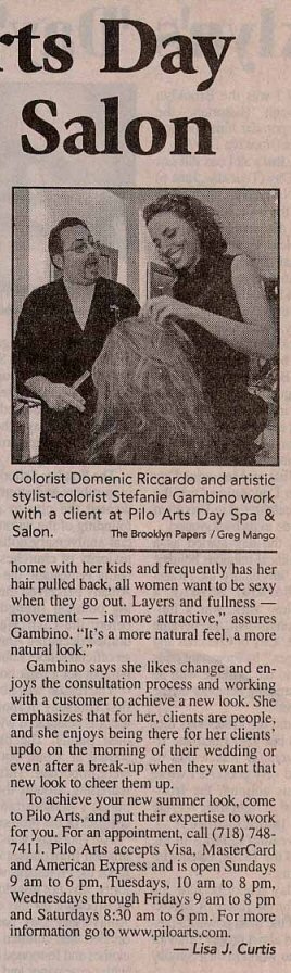 Pilo Arts Day Spa & Salon featured in The Brooklyn Papers Newspaper Article - Pilo Arts Day Spa & Salon
