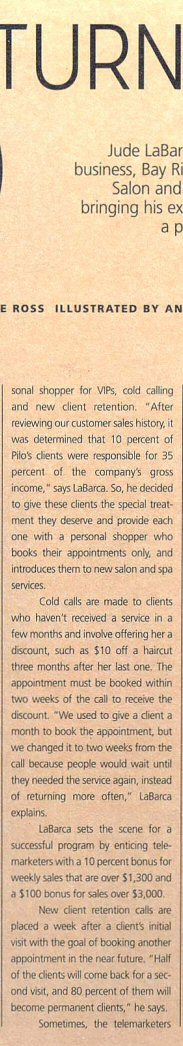 Pilo Arts Day Spa & Salon featured in Salon News Magazine Article - Turning Point